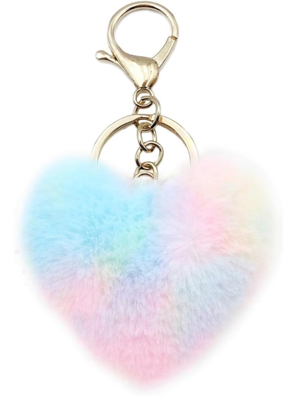Faux Rabbit Fur Ball Pom Pom Keychain for Car Key Ring Phone Handbag Charm Tote